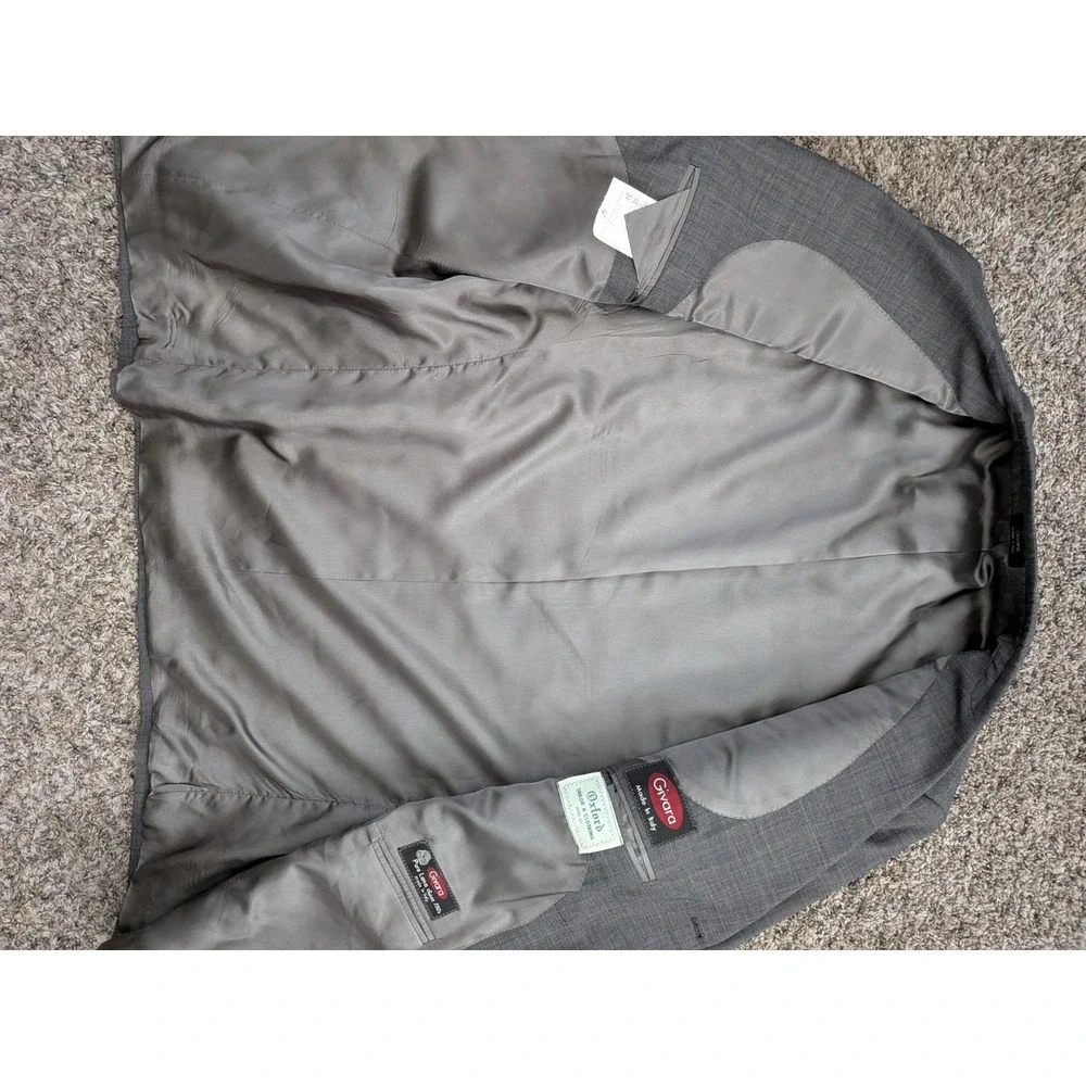 Givara‎ Italy Super 150s Wool Suit 2pc, Gray, 44 Jacket, 35 Pants, 28